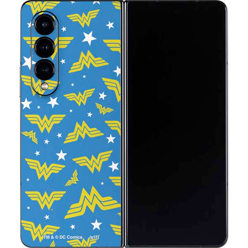 DC Comics Wonder Woman Logo Pattern Galaxy Z Fold4 5G Skin